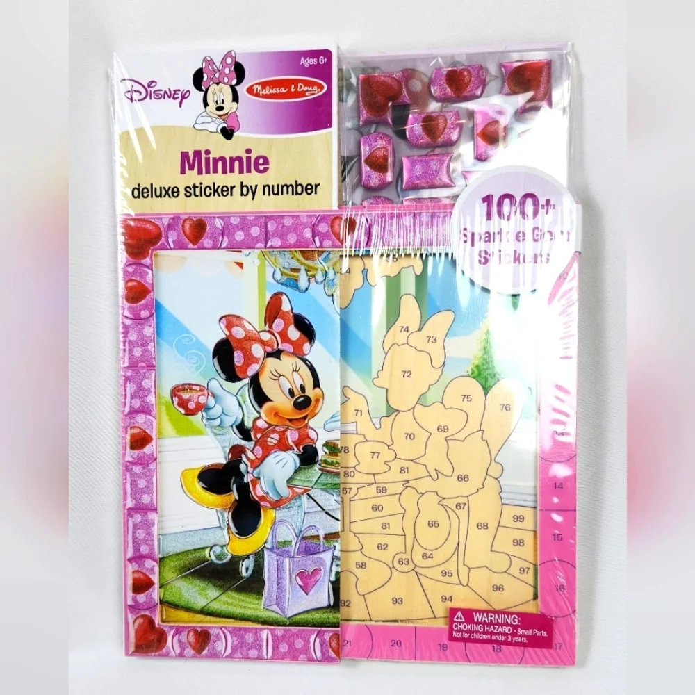 Lot Disney Cinderella/Minnie By Number 100+ Sparkle Gem Stickers Sealed New